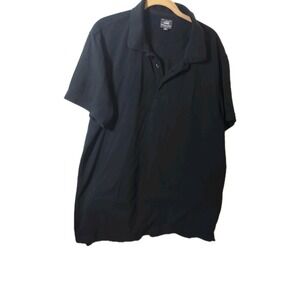 J.Crew Bowery Egyptian Cotton Polo Shirt Men XL Black Short Sleeve